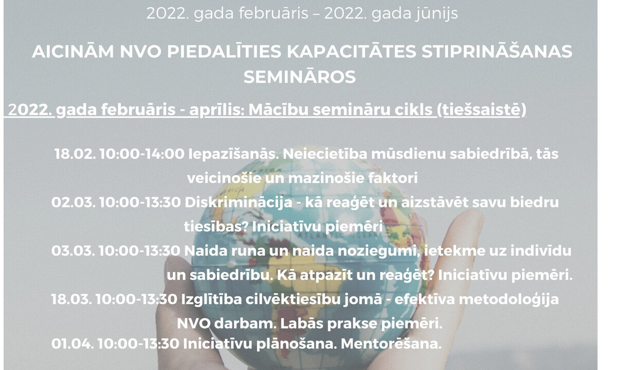 Mācību programma NVO pārstāvjiem par diskrimināciju un naida runu